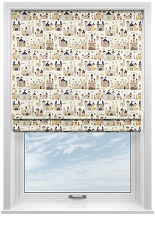 Magic Castle, Stone - Motorised Roman Blind